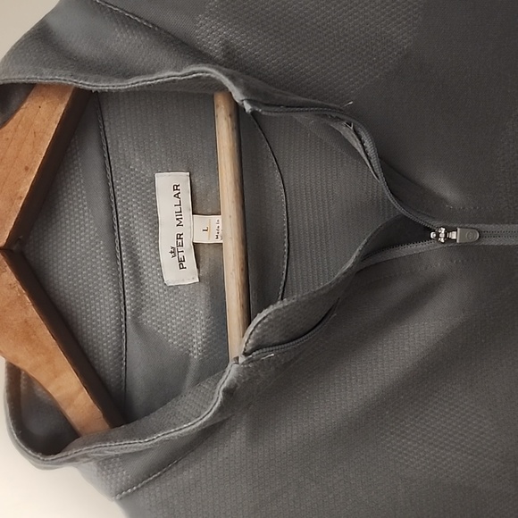 Peter Millar Large Gray Camo Pattern Quarter Zip Perfect Condition - Picture 3 of 6